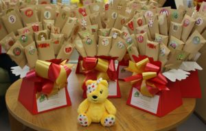Colourful care packs and a Pudsey bear