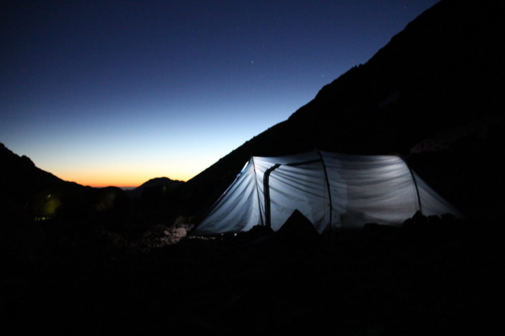 camping on a mountain in Morocca