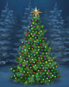 Christmas tree shining with lights