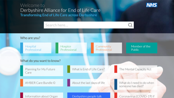 Screen shot of End of Life toolkit website