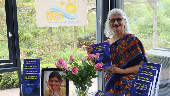 Paramjit Oberoi with international book 'Huntington's Disease Heroes'