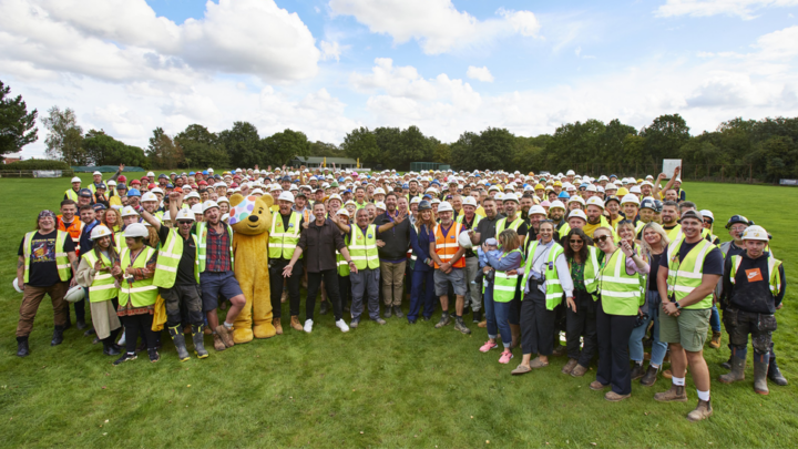 DIY SOS Big Build for BBC Children in Need reveal day at Treetops Hospice