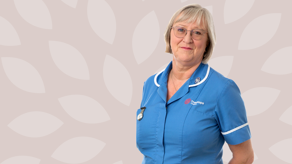 A Hospice at Home nurse in her Treetops uniform