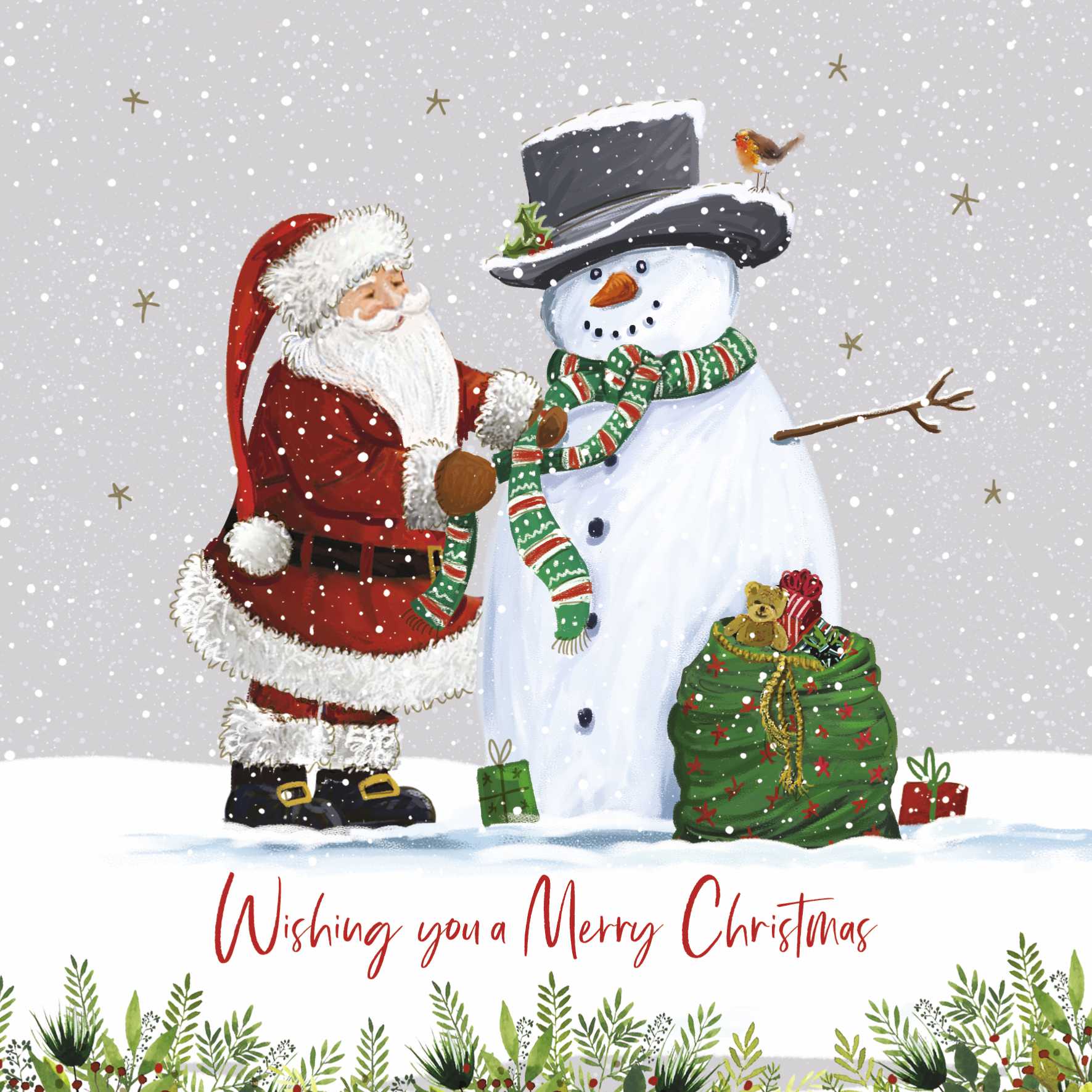 Card 11 - Santa and Snowman
