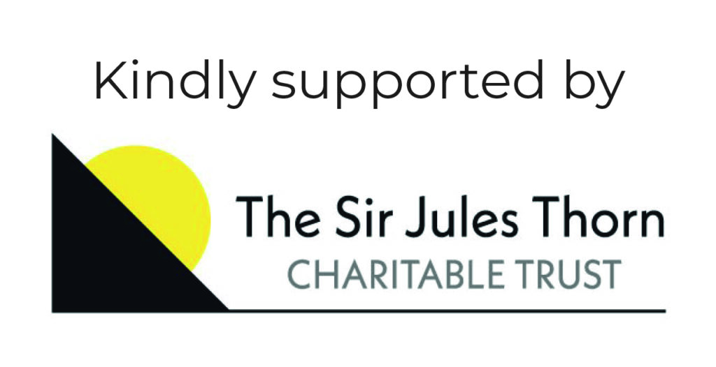 Logo with the text Kindly supported by and The Sir Jules Thorn Charitable Trust logo