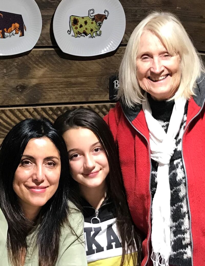Trio of happy smiling family