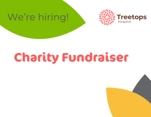 Job Advertisement with text "We're hiring! Charity Fundraiser"