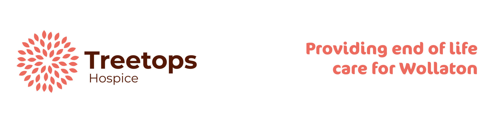 A logo of Treetops Hospice with the tagline: "Providing end of life care for Wollaton"