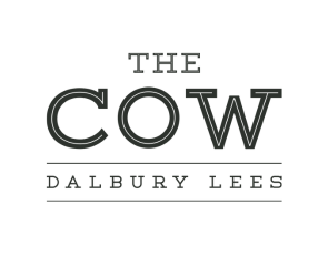 Logo for "The Cow" located in Dalbury Lees, featuring bold typography in a modern style.