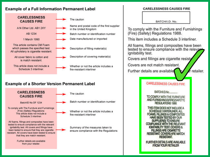 Examples of fire safety labels