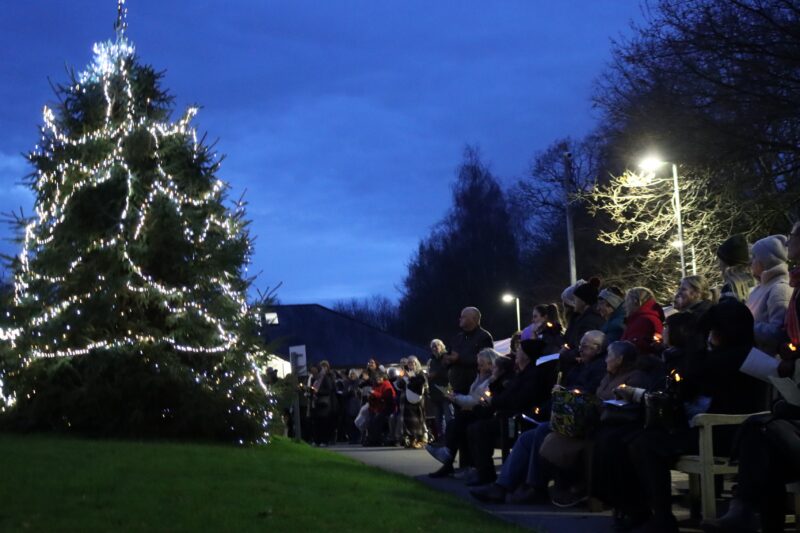 A gathering of supporters at Treetops Hospice’s 2025 Light Up a Life event.